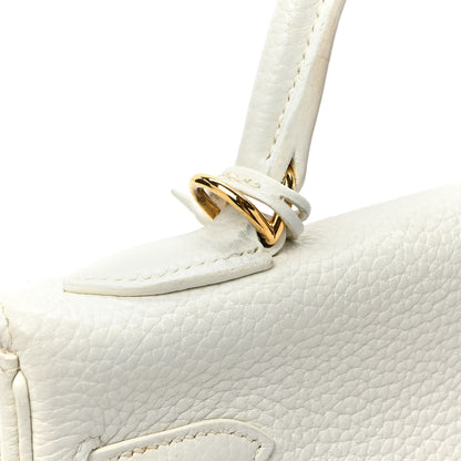 Hermes Taurillon Clemence Kelly Retourne 32 White 17 of 22