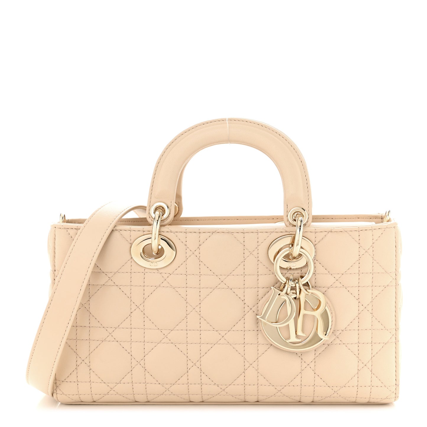 Lambskin Cannage Medium Lady D-Joy Sand