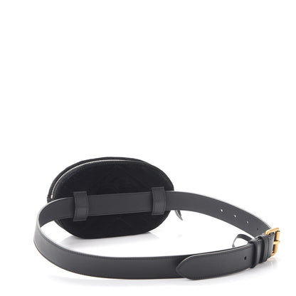 Gucci Velvet Matelasse GG Marmont Belt Bag 85 34 Black 4 of 10