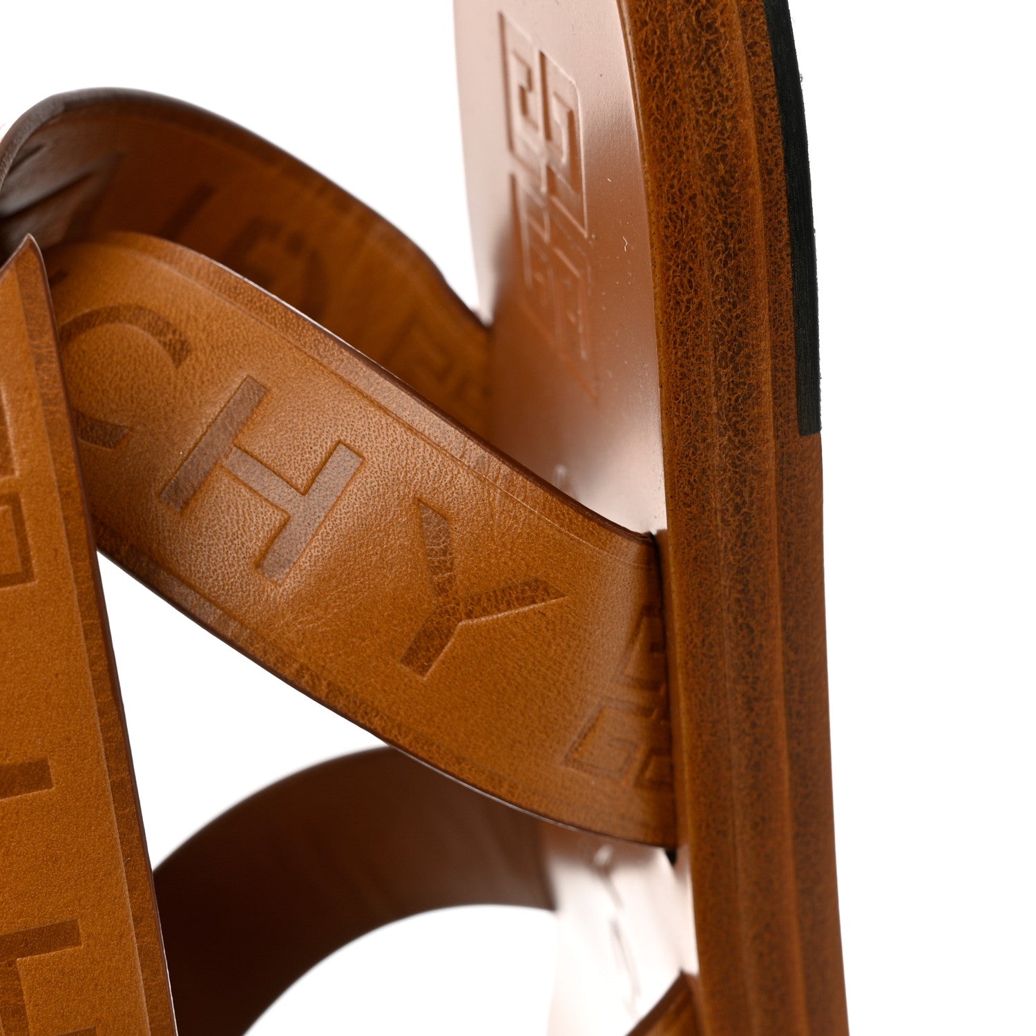 Givenchy Calfskin Logo Ankle Strap Sandals 37.5 Brown 9 of 10
