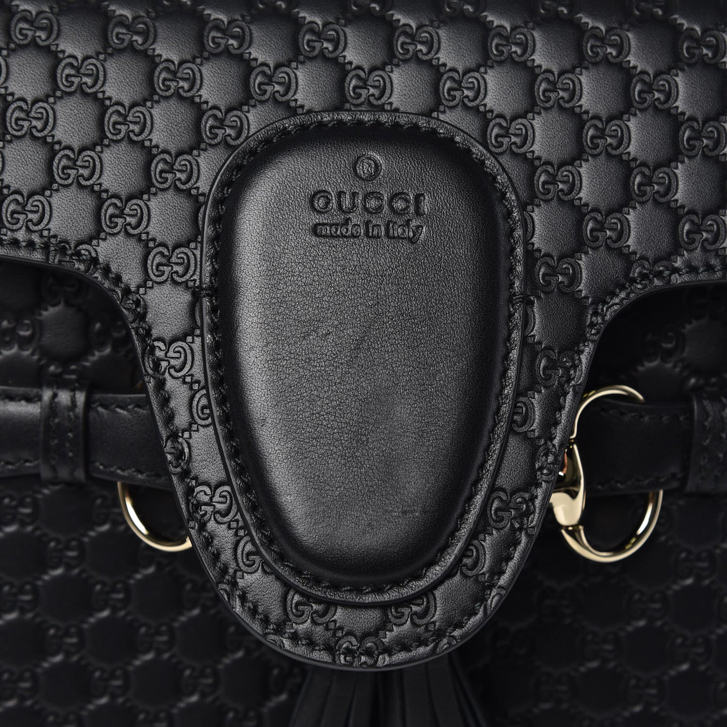 Microguccissima Medium Emily Chain Shoulder Bag Black
