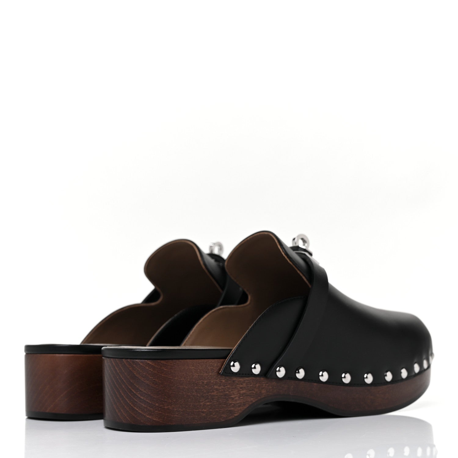 Hermes Calfskin Carlotta Mules 37 Black 4 of 8