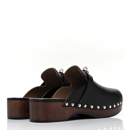 Hermes Calfskin Carlotta Mules 37 Black 4 of 8