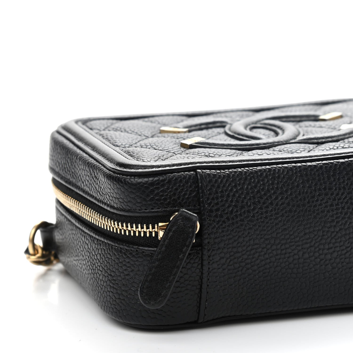 Chanel Caviar Quilted CC Filigree Vanity Clutch With Chain Black 8 of 9