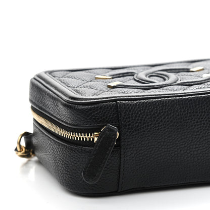 Chanel Caviar Quilted CC Filigree Vanity Clutch With Chain Black 8 of 9