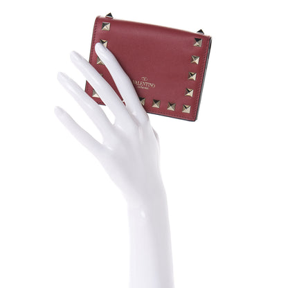 Valentino Garavani Calfskin Rockstud French Flap Wallet Rubino 2 of 12
