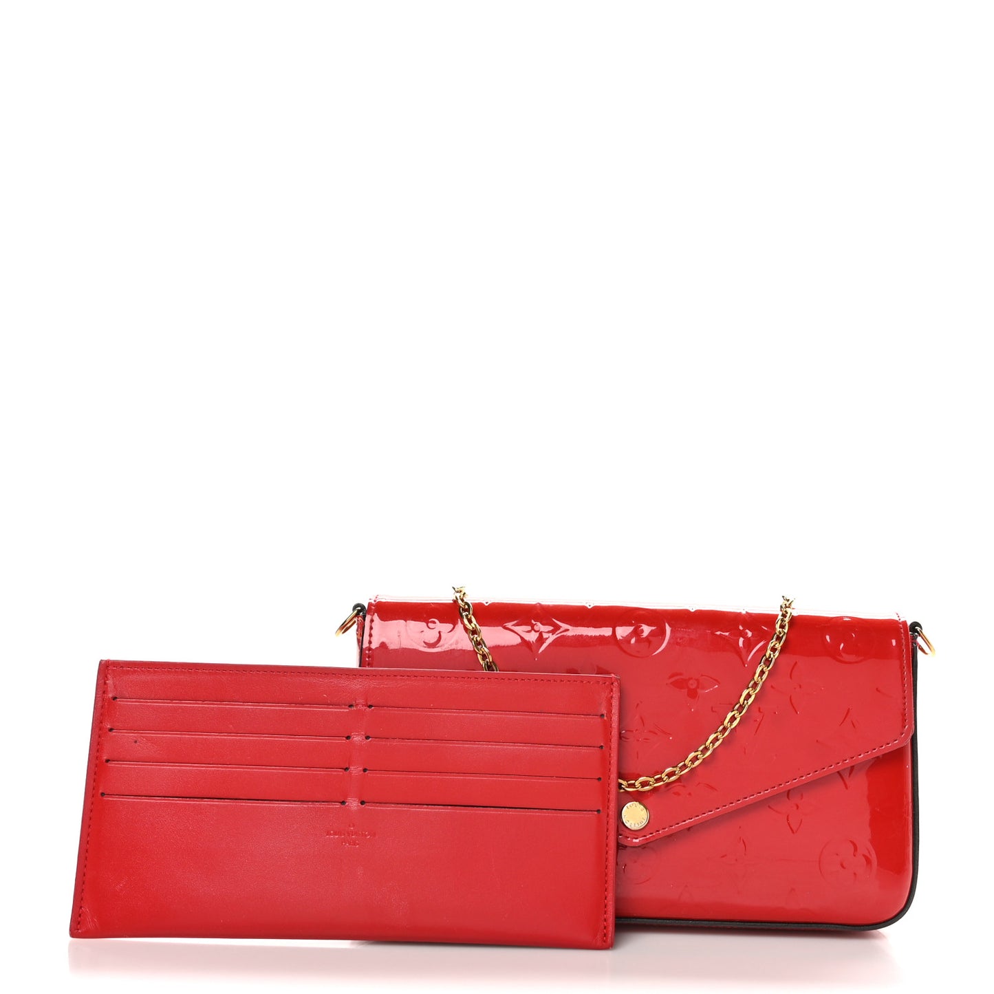 Vernis Felicie Pochette Chain Wallet Cherry