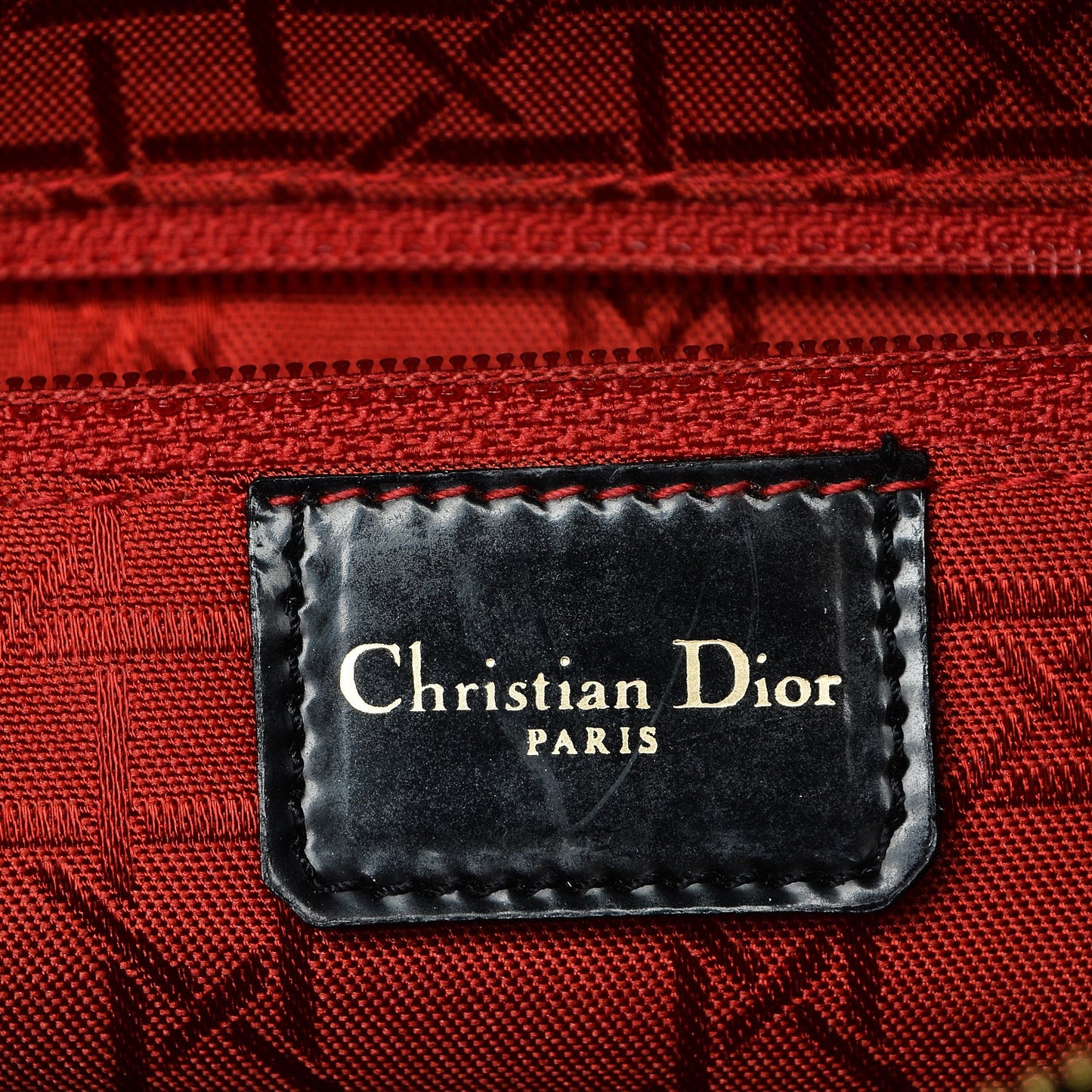 Vintage Patent Cannage Large Lady Dior Black