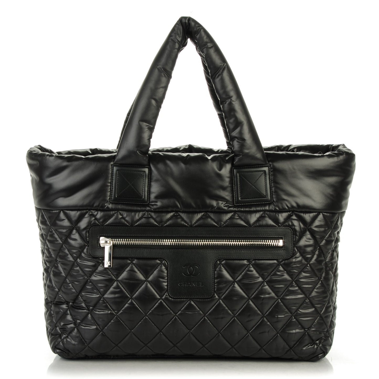 Nylon Quilted Large Coco Cocoon Tote Black