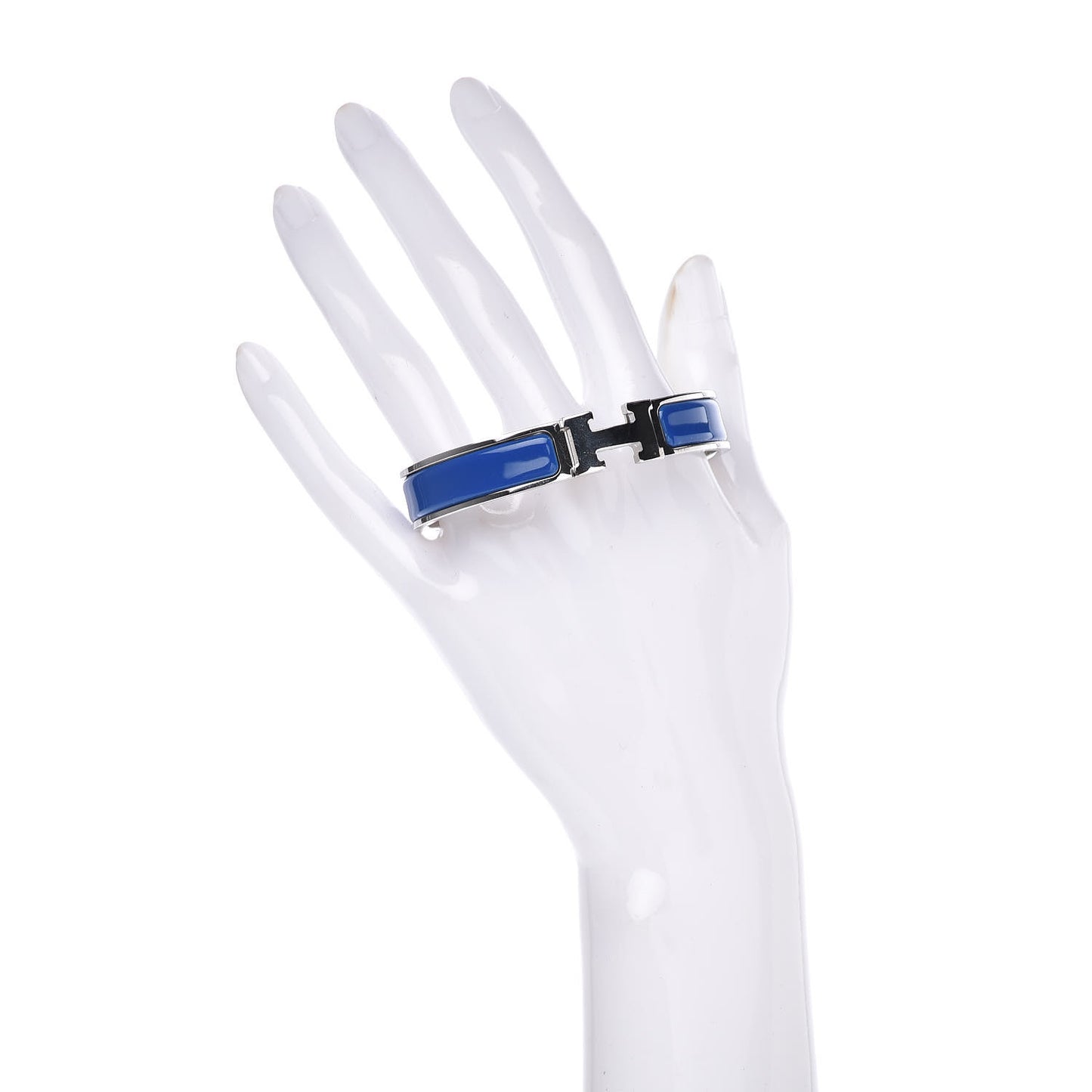 Enamel Narrow Clic Clac H Bracelet GM Bleu Cobalt