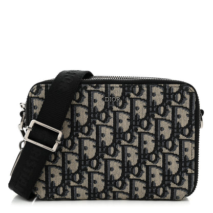 Christian Dior Oblique Pouch Navy Blue 1 of 14