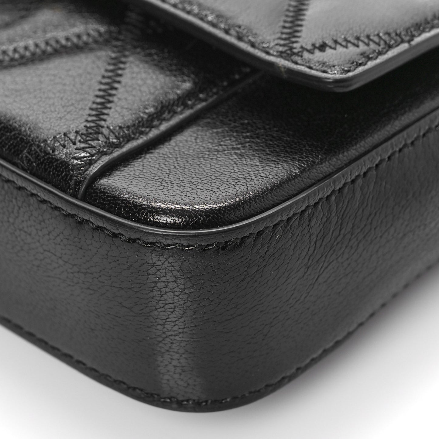 Goatskin Quilted GV3 Mini Pocket Convertible Bag Black