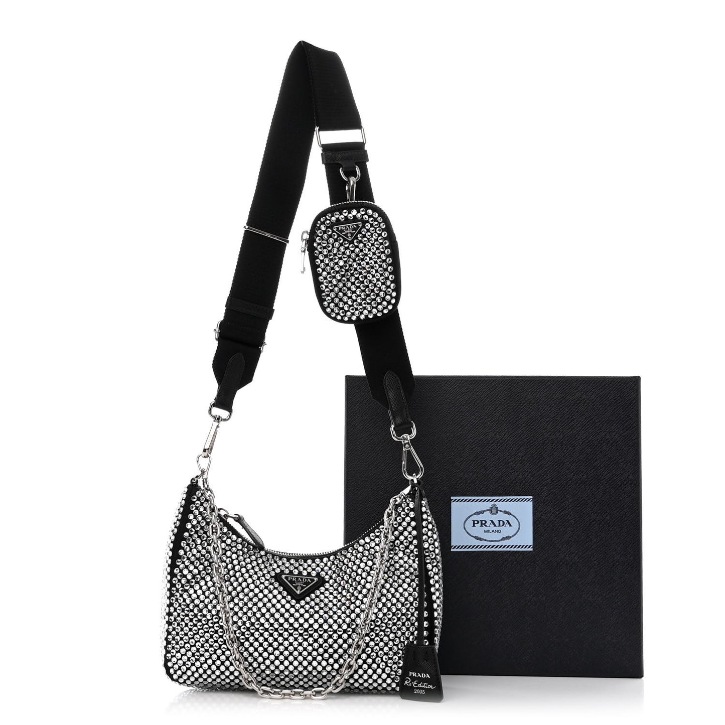 Satin Crystal Re-Edition 2005 Shoulder Bag Cristal