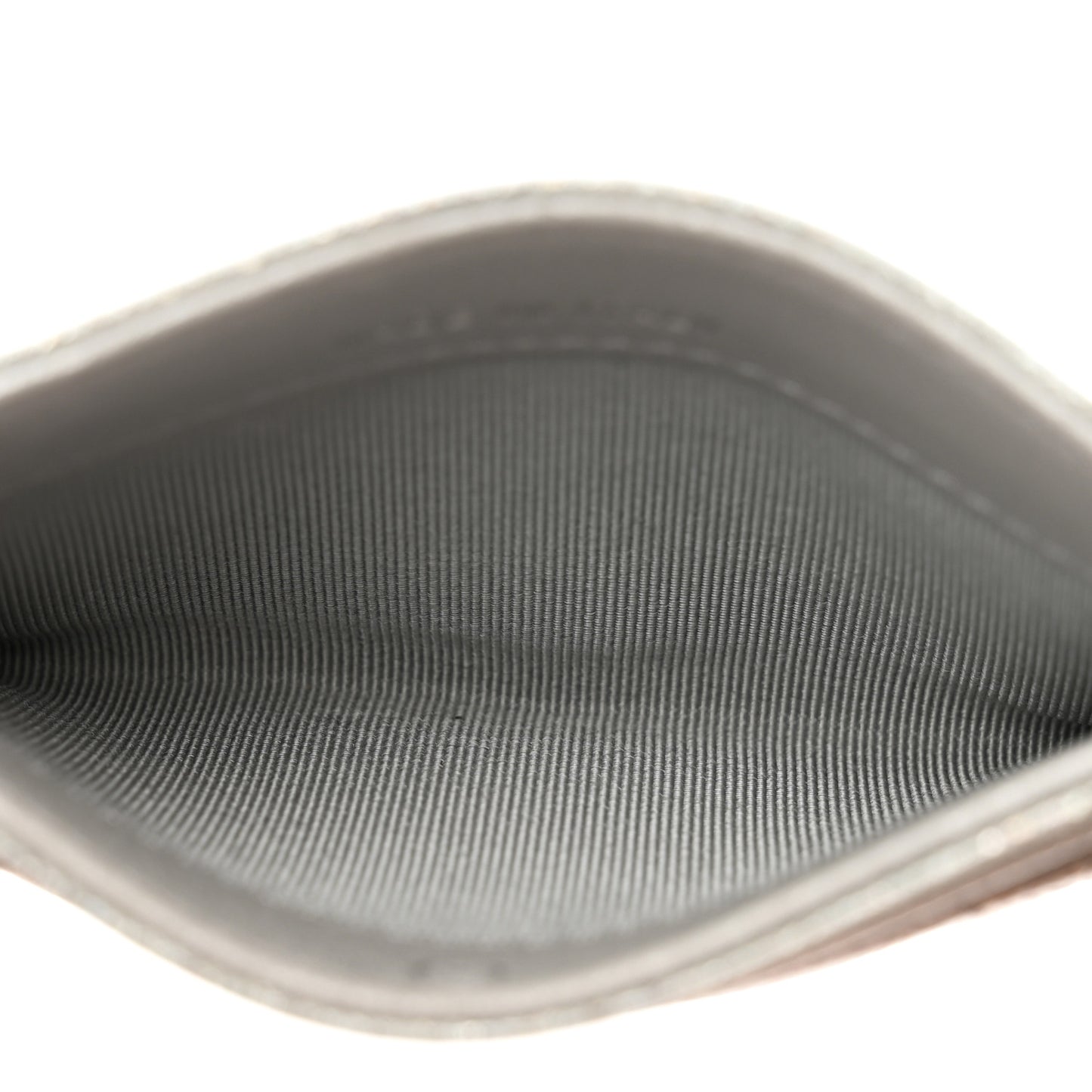 Glittered Metallic Caviar Quilted Card Holder Silver