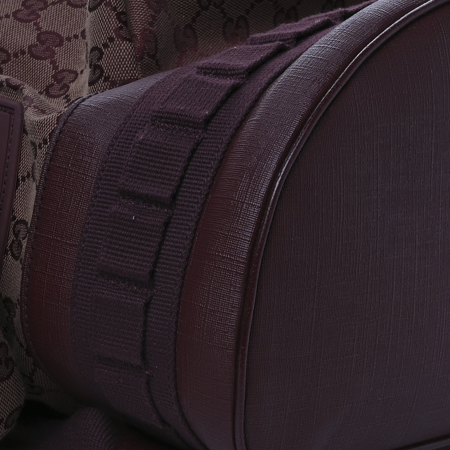 Gucci GG Monogram Script Logo Large Double Pocket Backpack Sahara Rubino Bordeaux 9 of 10