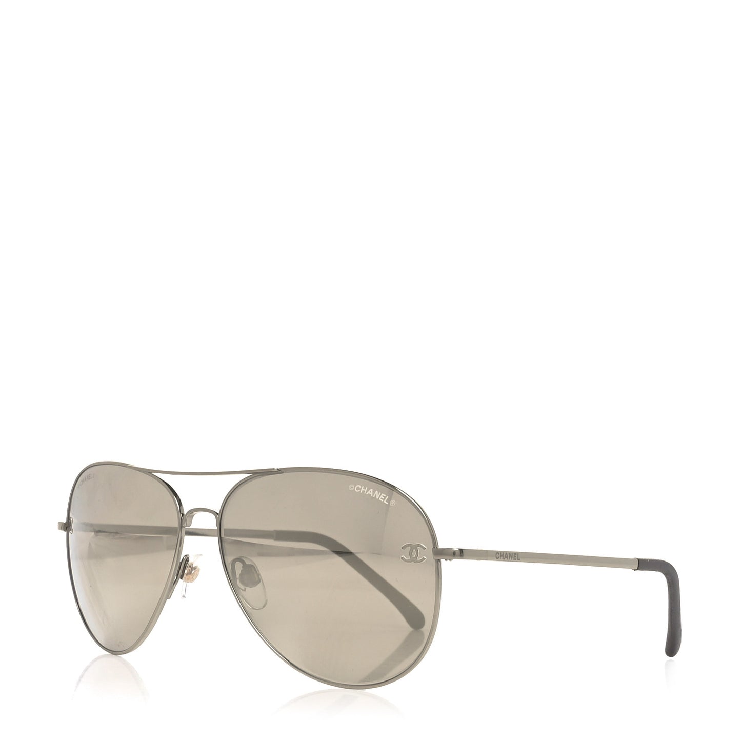 Metal Polarized CC Aviator Sunglasses 4189-T-Q Silver