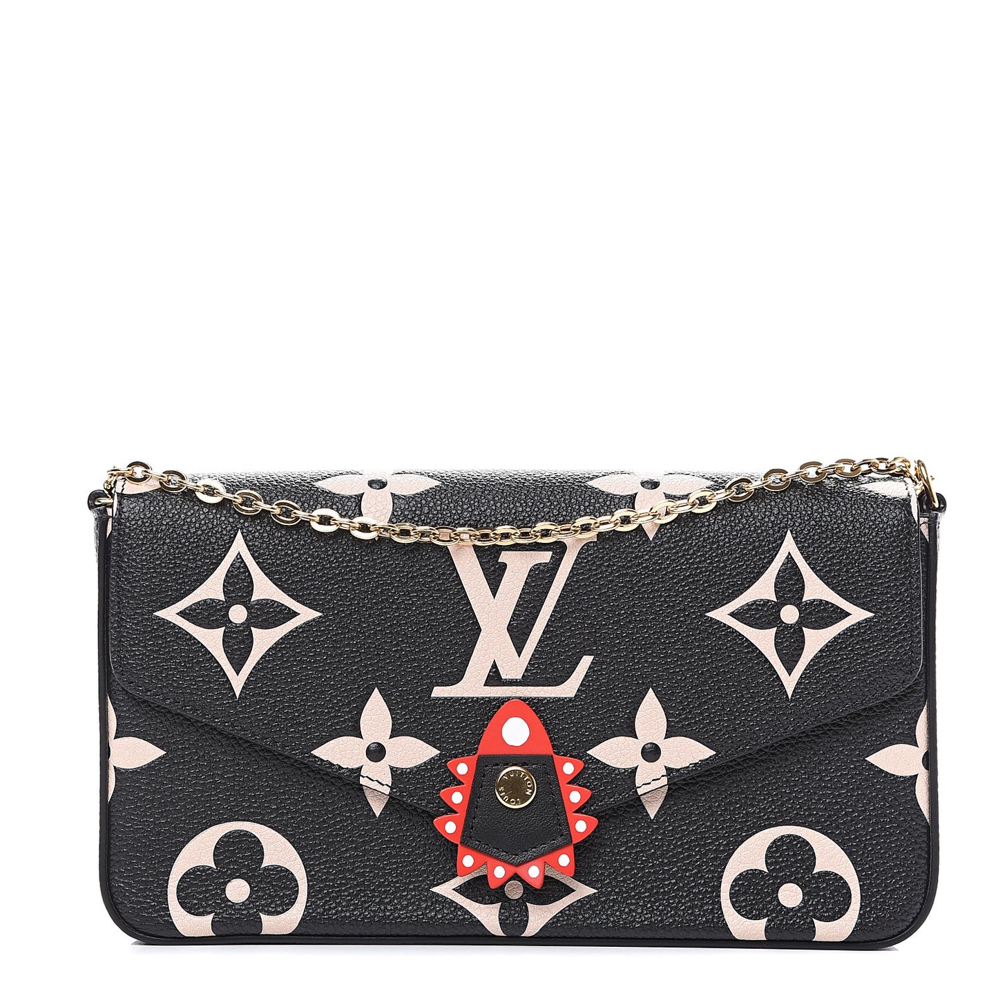 Empreinte Monogram Giant Crafty Pochette Felicie Black Creme