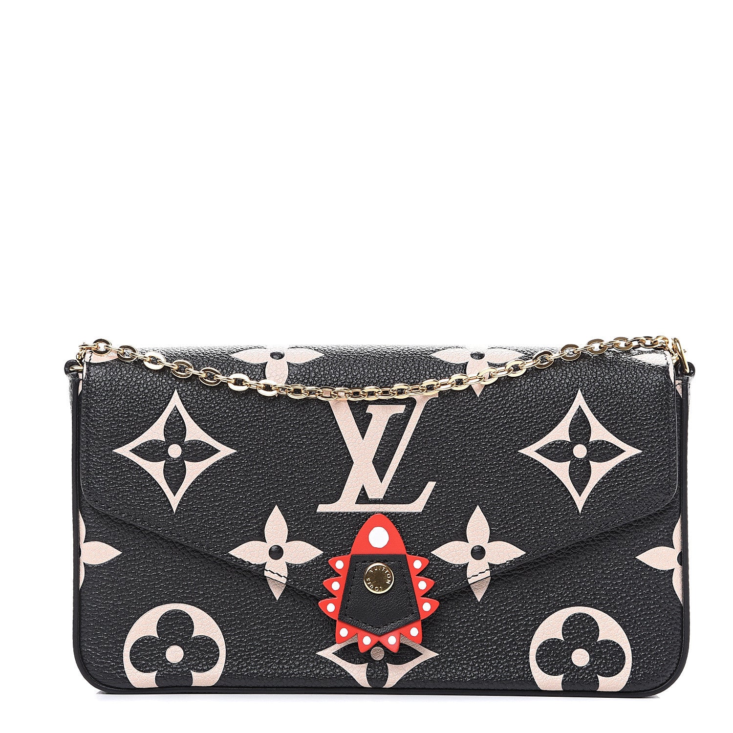 Louis Vuitton Empreinte Monogram Giant Crafty Pochette Felicie Black Creme 1 of 11