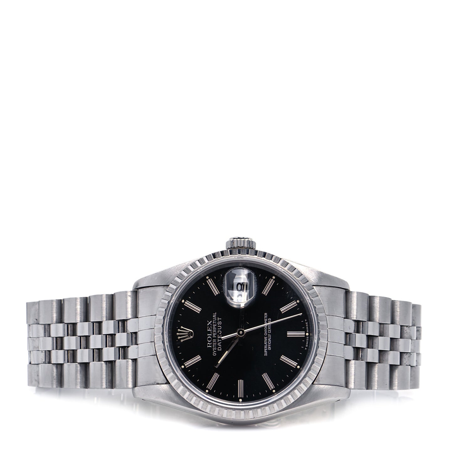 Stainless Steel 36mm Oyster Perpetual Datejust Watch Black 16220