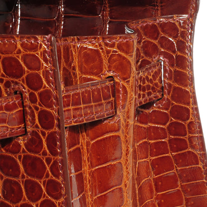 Hermes Shiny Porosus Crocodile Kelly Sellier 32 Miel 11 of 30
