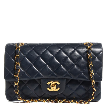 Chanel Lambskin Quilted Small Double Flap Navy 1 of 10