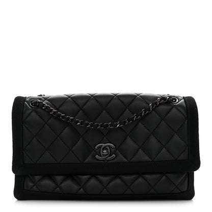 Chanel Lambskin Grosgrain Quilted Flap Black 1 of 11