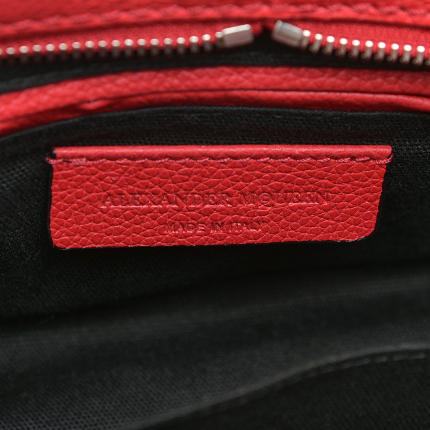 Pebbled Calfskin Mini Padlock Tote Red