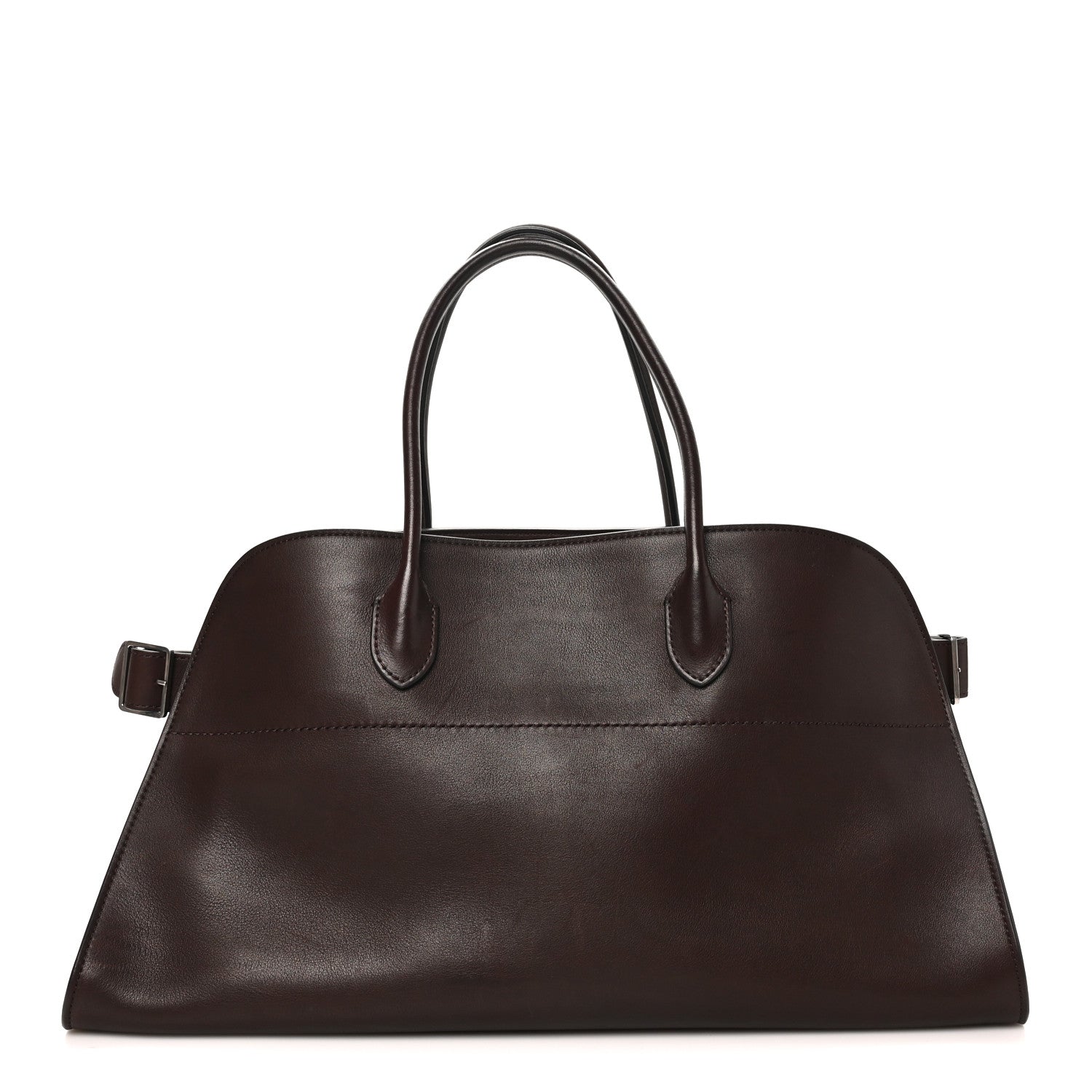 The Row Polished Saddle Calfskin EW Margaux Chestnut 1 of 10