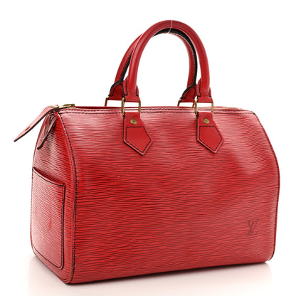 Louis Vuitton Epi Speedy 25 Castillan Red 3 of 15
