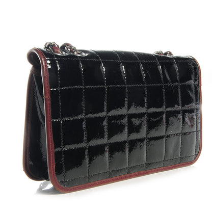 Chanel Patent Lambskin Medium Chocolate Bar Flap Black Bordeaux 3 of 8