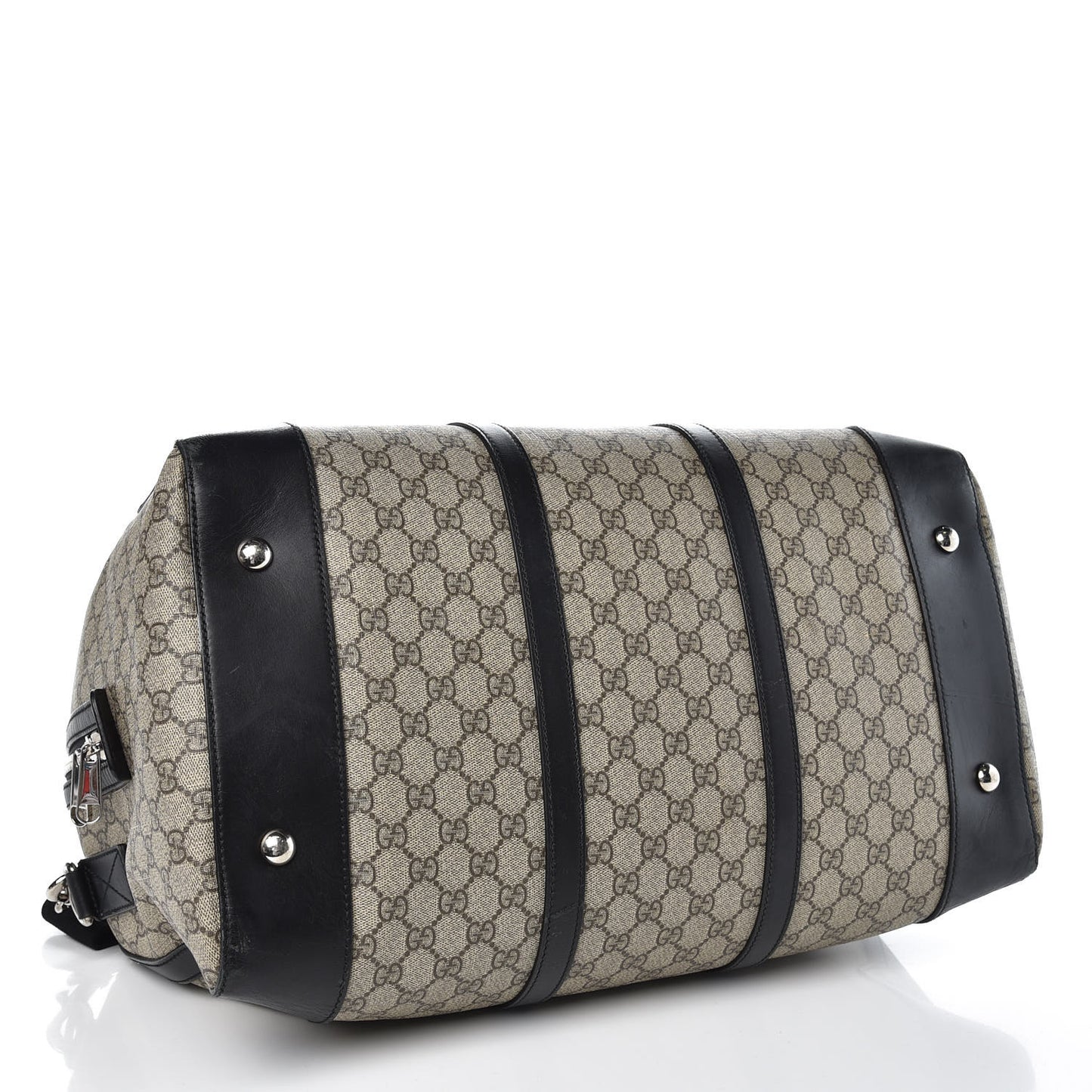 GG Supreme Monogram Selleria Calfskin Medium Duffle Beige Ebony Black