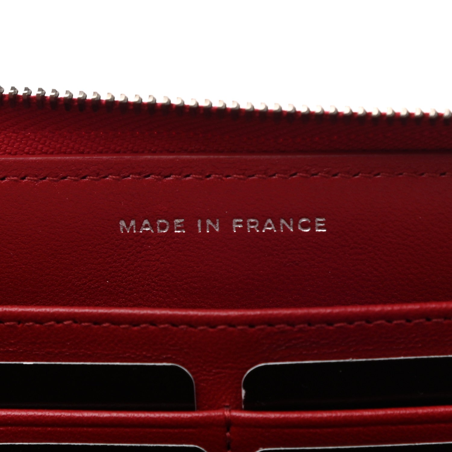Chanel Lambskin Quilted Large Gusset Zip Around Wallet Red 6 of 11