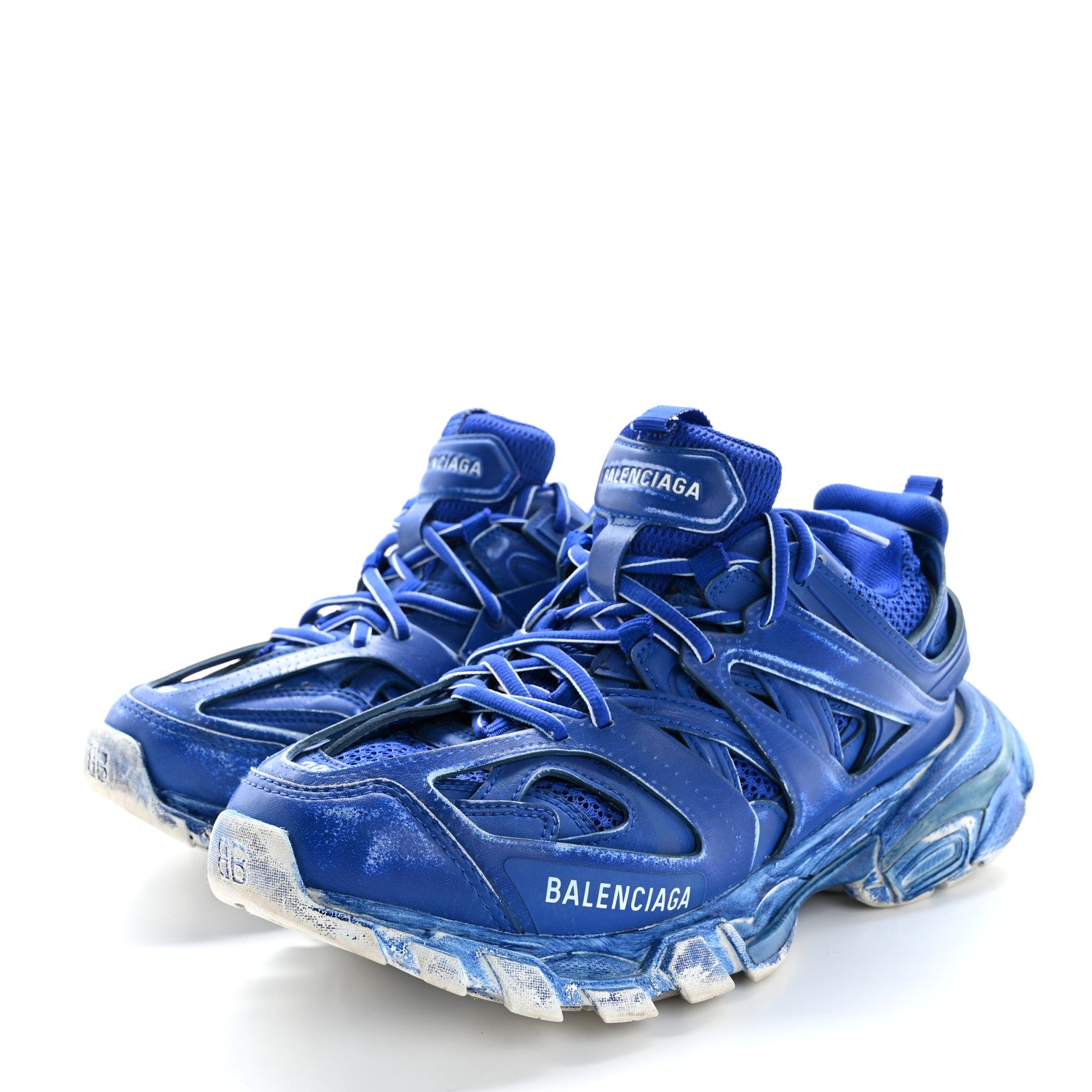 Balenciaga Mesh Nylon Womens Track Sneakers 38 Faded Blue 4 of 13