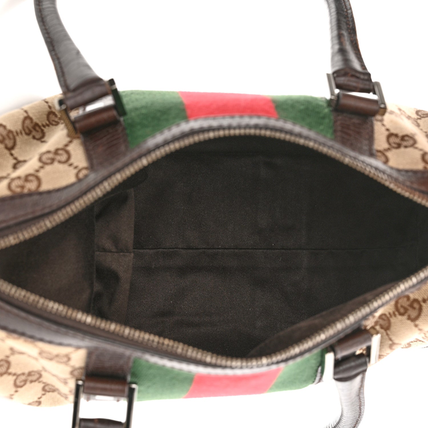 Gucci Monogram Vintage Web Mini Boston Dark Brown 4 of 9