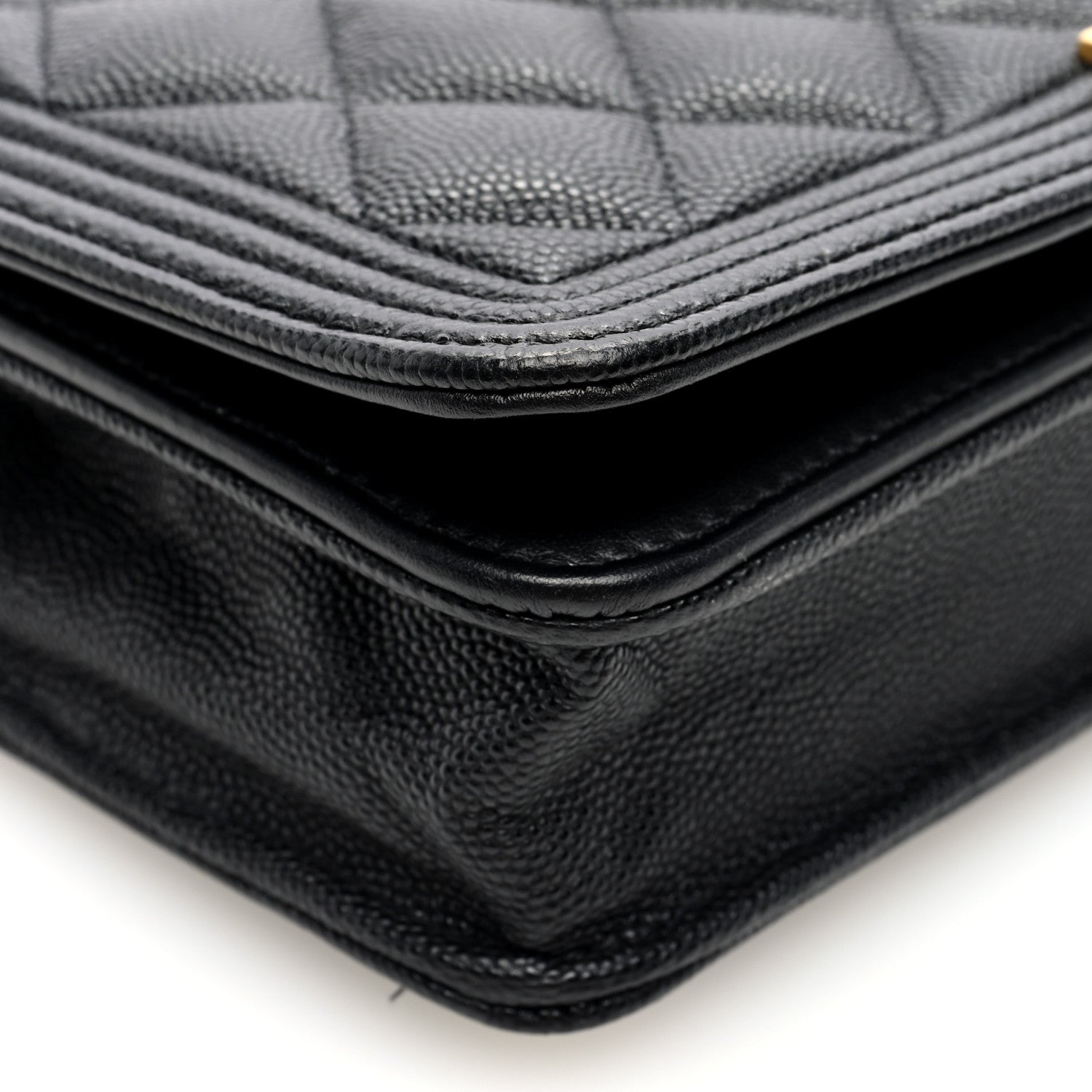 Chanel Caviar Quilted Boy Wallet On Chain WOC Black 9 of 10