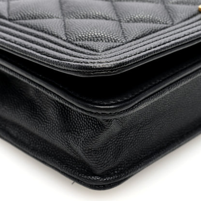 Chanel Caviar Quilted Boy Wallet On Chain WOC Black 9 of 10