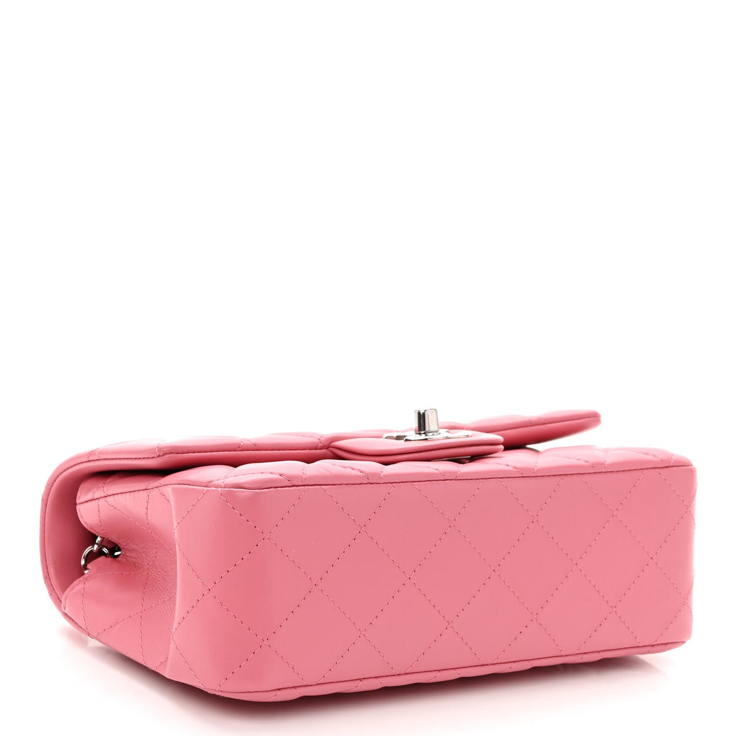 Lambskin Quilted Mini Rectangular Flap Pink