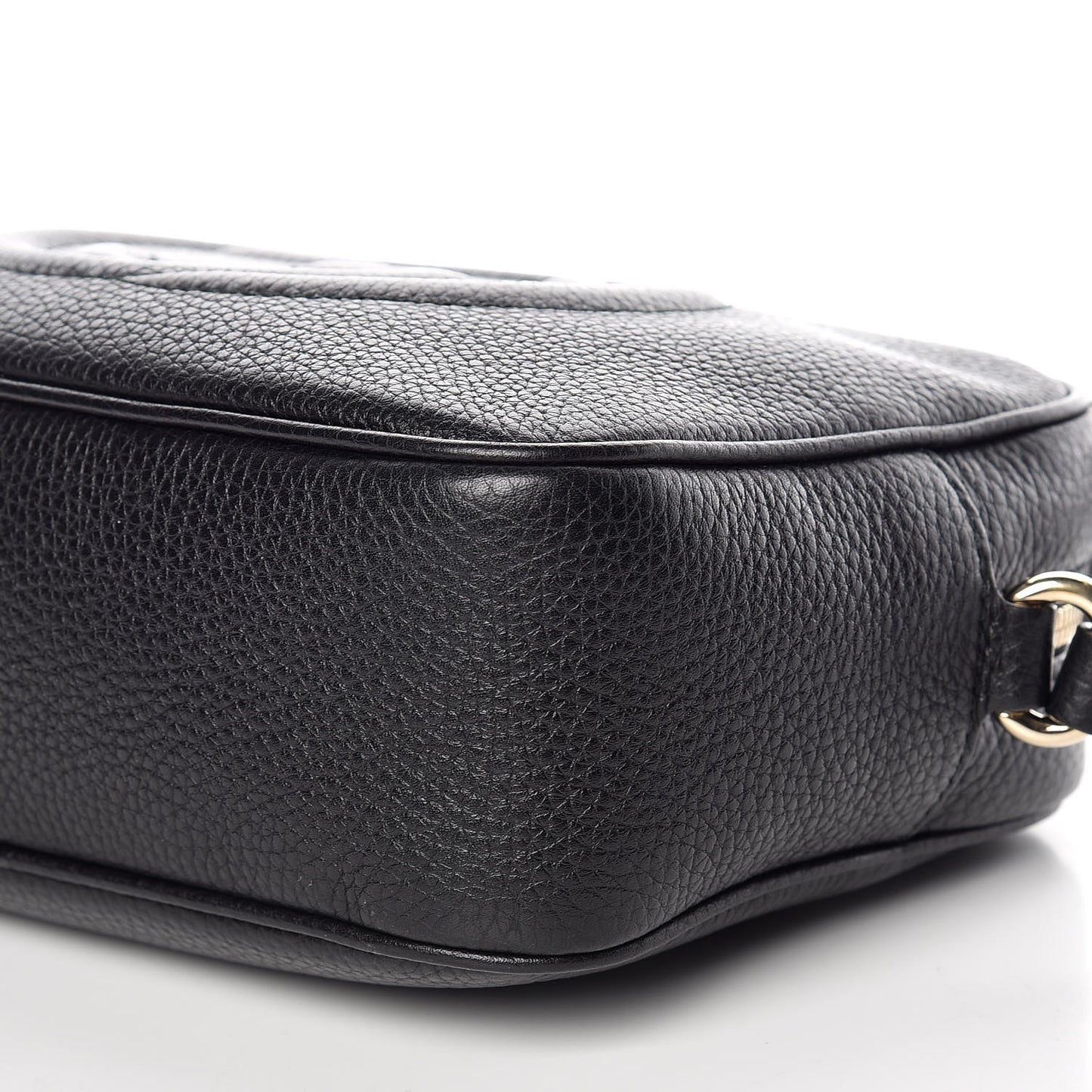 Pebbled Calfskin Small Soho Disco Bag Black