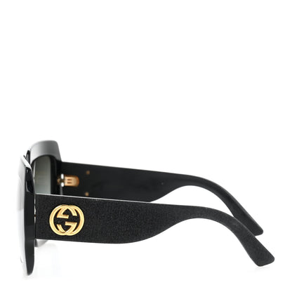 Gucci Square Frame Glitter GG0102S Sunglasses Black 3 of 9