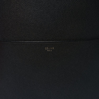 Celine Soft Grained Calfskin Sangle Bucket Bag Black 7 of 16