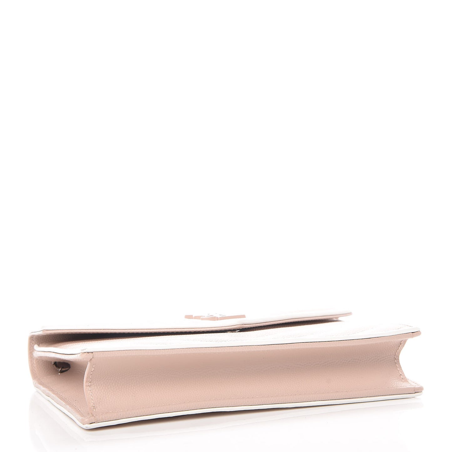 Grain De Poudre Matelasse Chevron Monogram Envelope Chain Wallet Pink and White