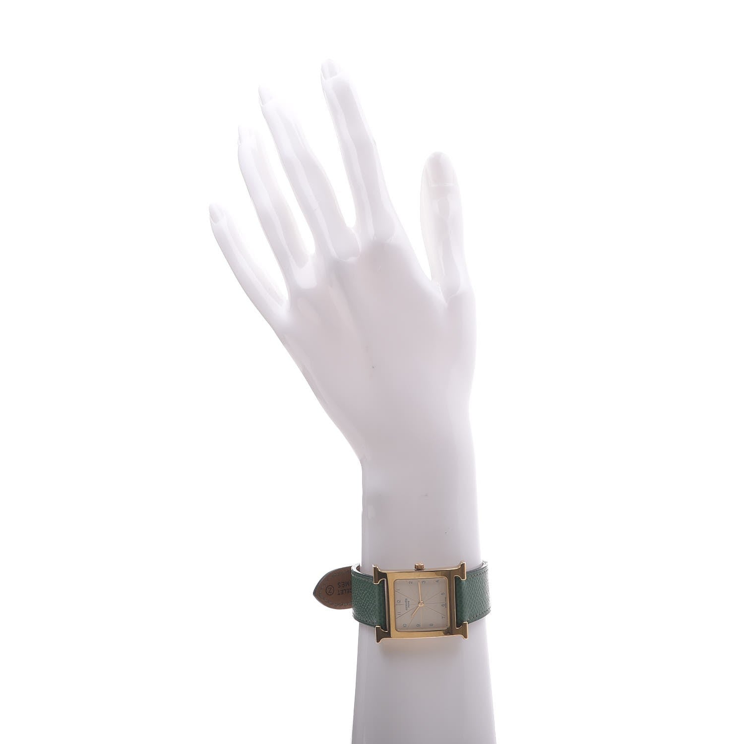 Hermes Stainless Steel Courchevel 26mm Heure H Hour Quartz Watch Vert Clair 2 of 6