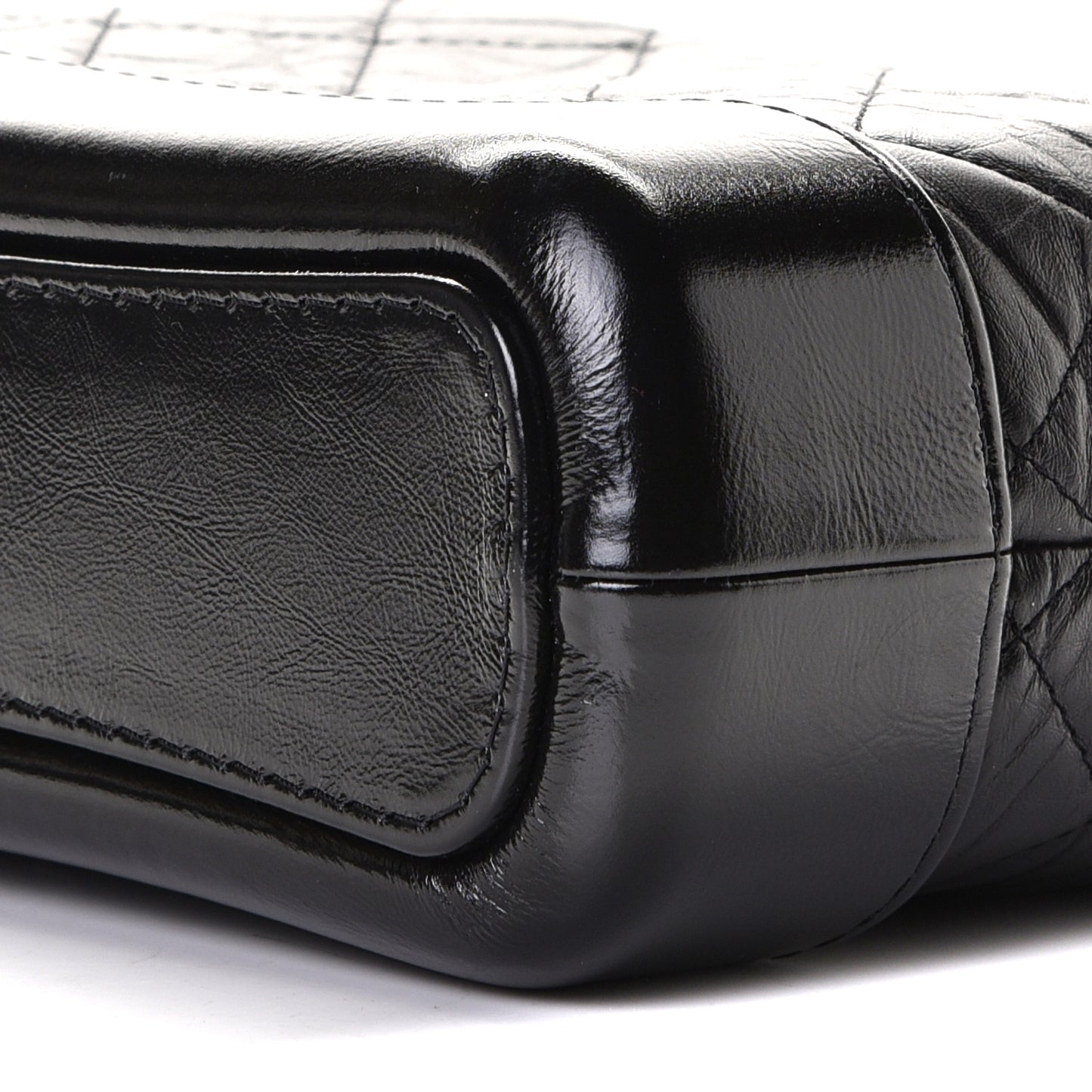 Aged Calfskin Quilted Small Gabrielle Hobo Black
