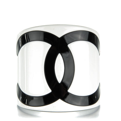 Chanel Resin CC Cuff White Black 1 of 4