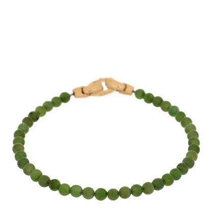 David Yurman 18K Yellow Gold Nephrite Jade 4mm Spiritual Beads Bracelet 1 of 3