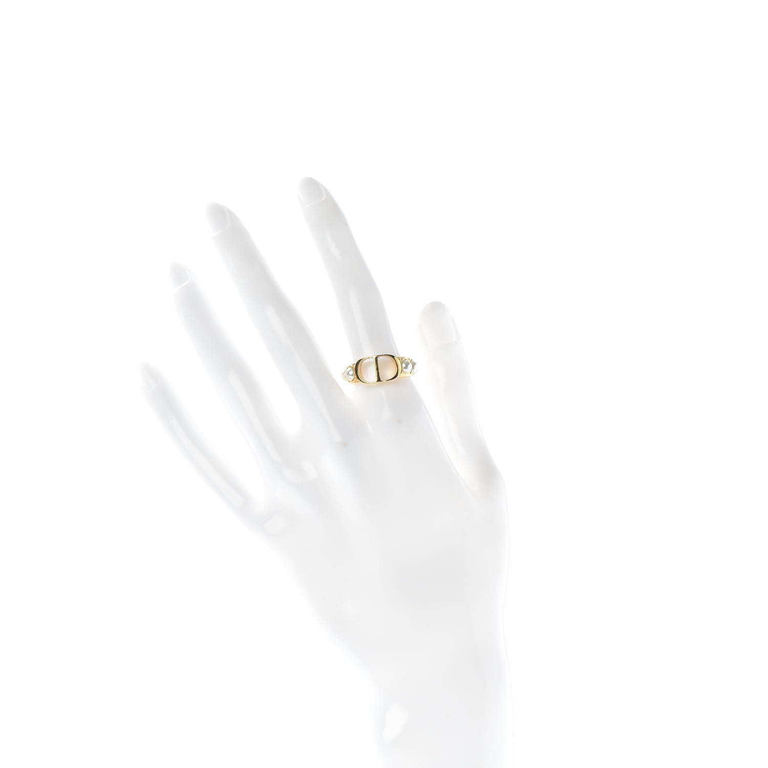 Christian Dior Metal Pearl 30 Montaigne Ring L Gold 2 of 4