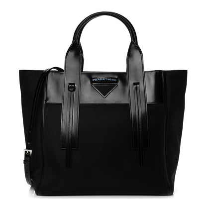 Prada Tessuto Nylon Spazzolato Small Ouverture Top Handle Bag Black 1 of 11