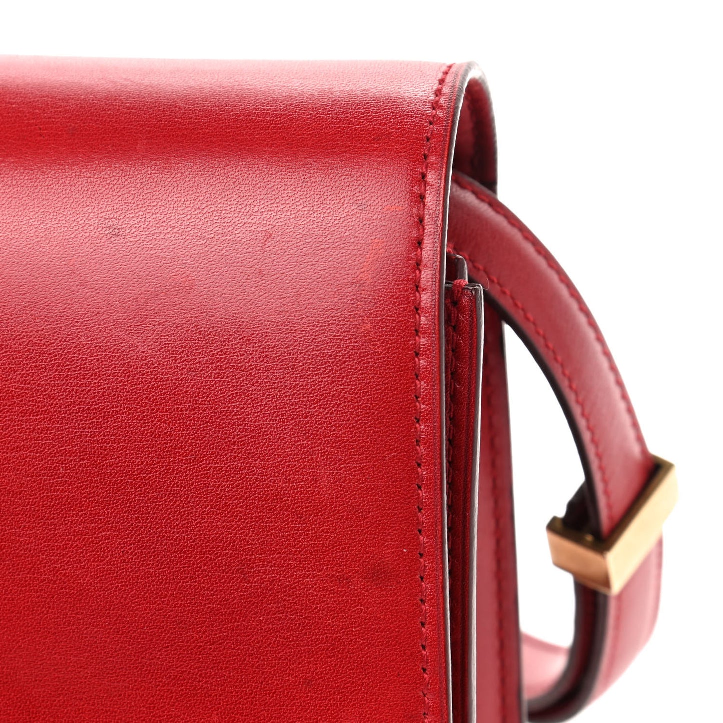 Box Calfskin Medium Classic Box Flap Bag Red