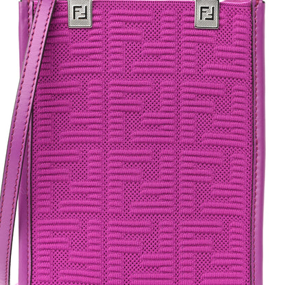 Fendi Technical Fabric Vitello Ceylon Plexiglass FF Mini Fendi Sunshine Shopper Tote Bouganville 6 of 9