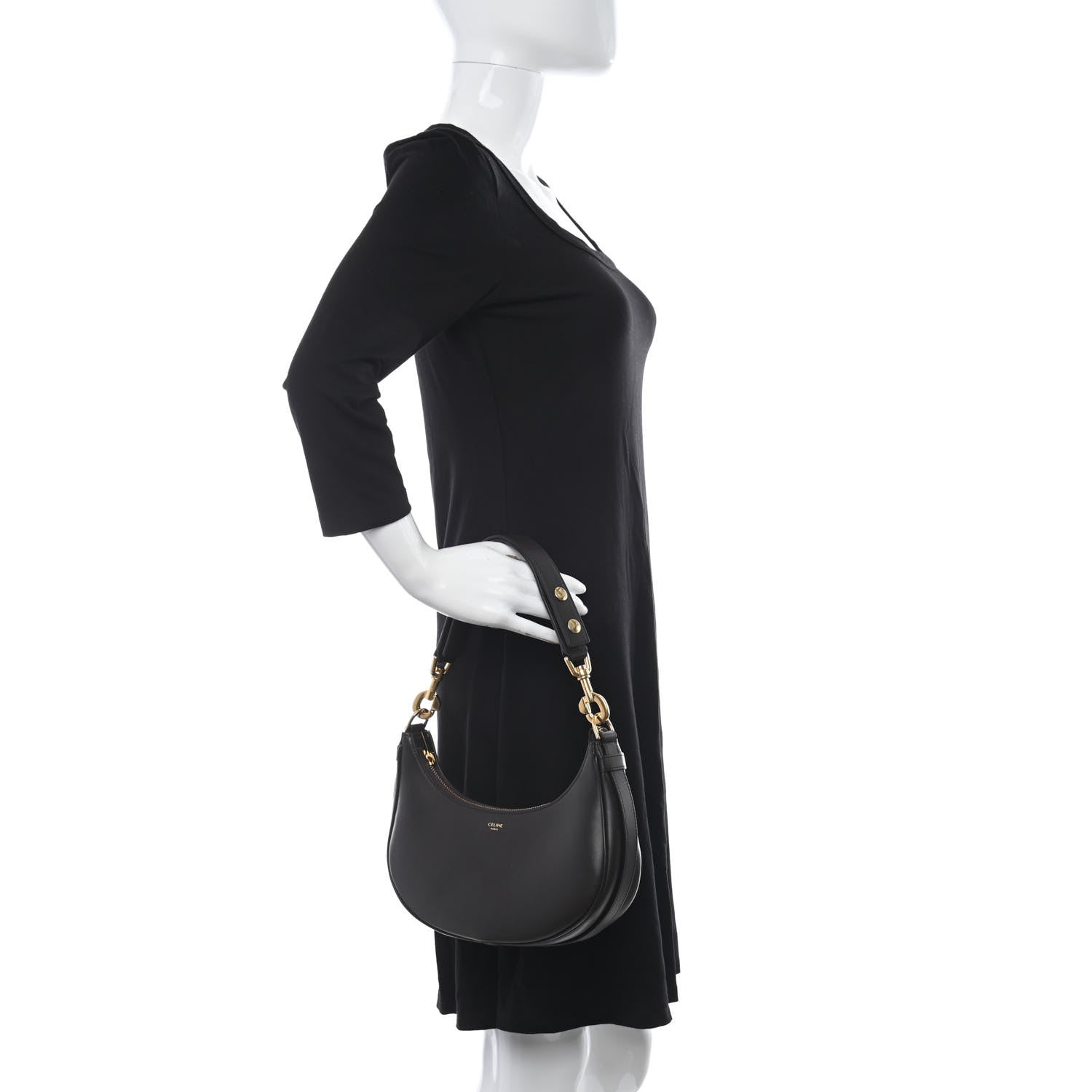 Celine Smooth Calfskin Medium Strap Ava Shoulder Bag Dark Brown 2 of 9